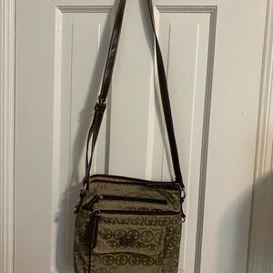 Giani Bernini Tan and Brown Messenger Bag